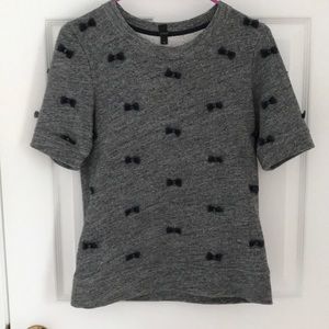 J crew bow detail short sleeve sweatshirt